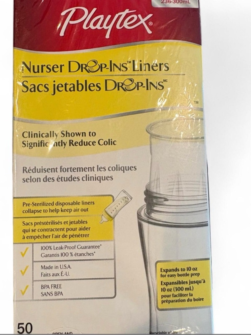 Playtex Yellow Nurser Drop-Ins Liners Pack